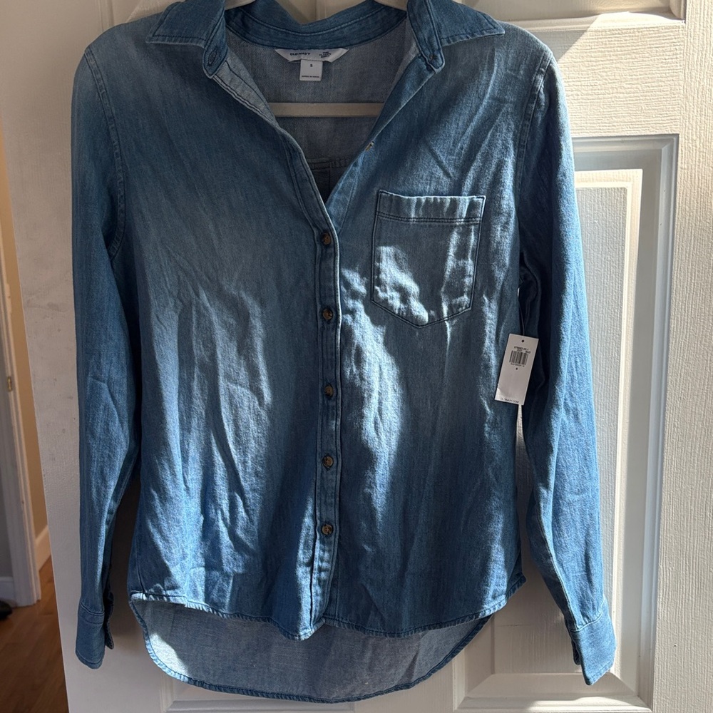 Blue Denim Button-Up Shirt